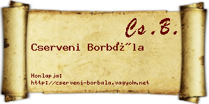 Cserveni Borbála névjegykártya